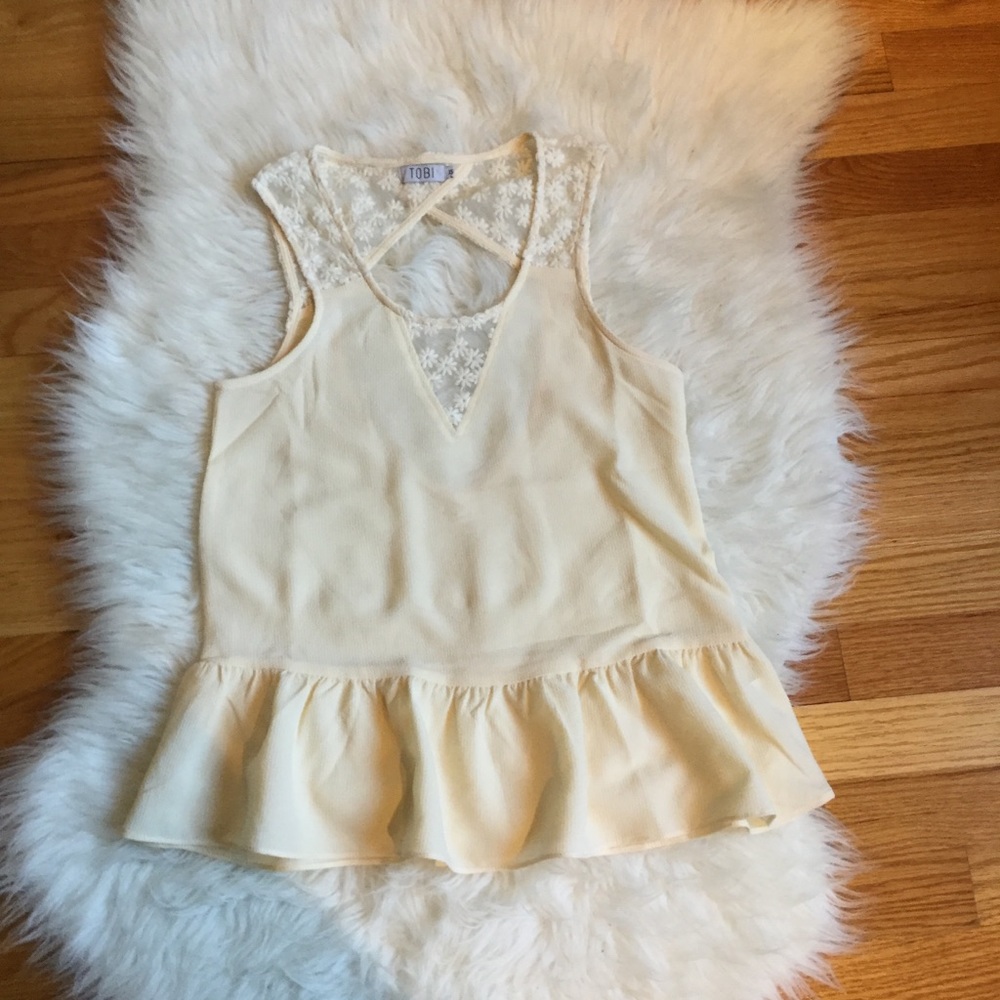 TOBI peplum blush top